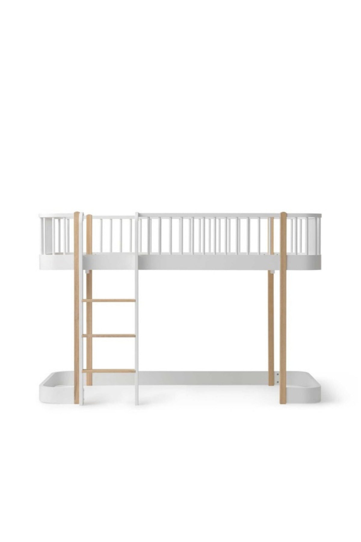 Oliver Furniture Wood Original halbhohes Hochbett 90x200, weiß/Eiche