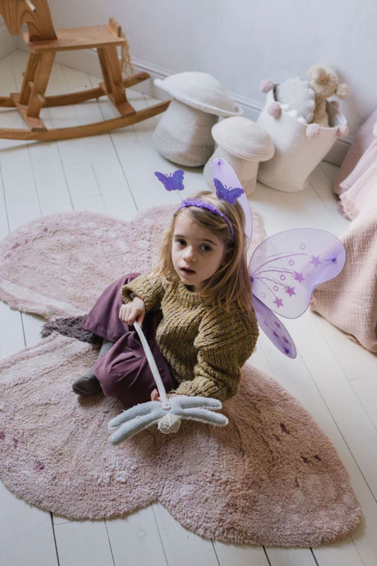 Waschbarer Teppich "Baby Butterfly"