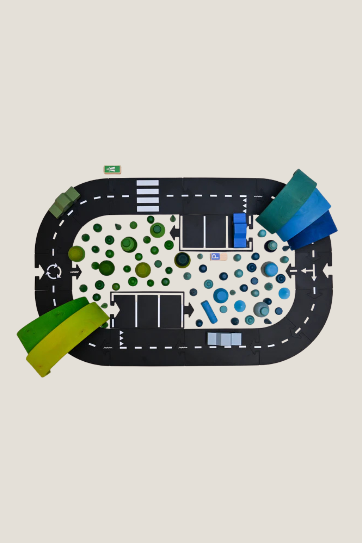 Flexible Spielzeugstraße "Expressway" | Medium Road Set | 16 Teile