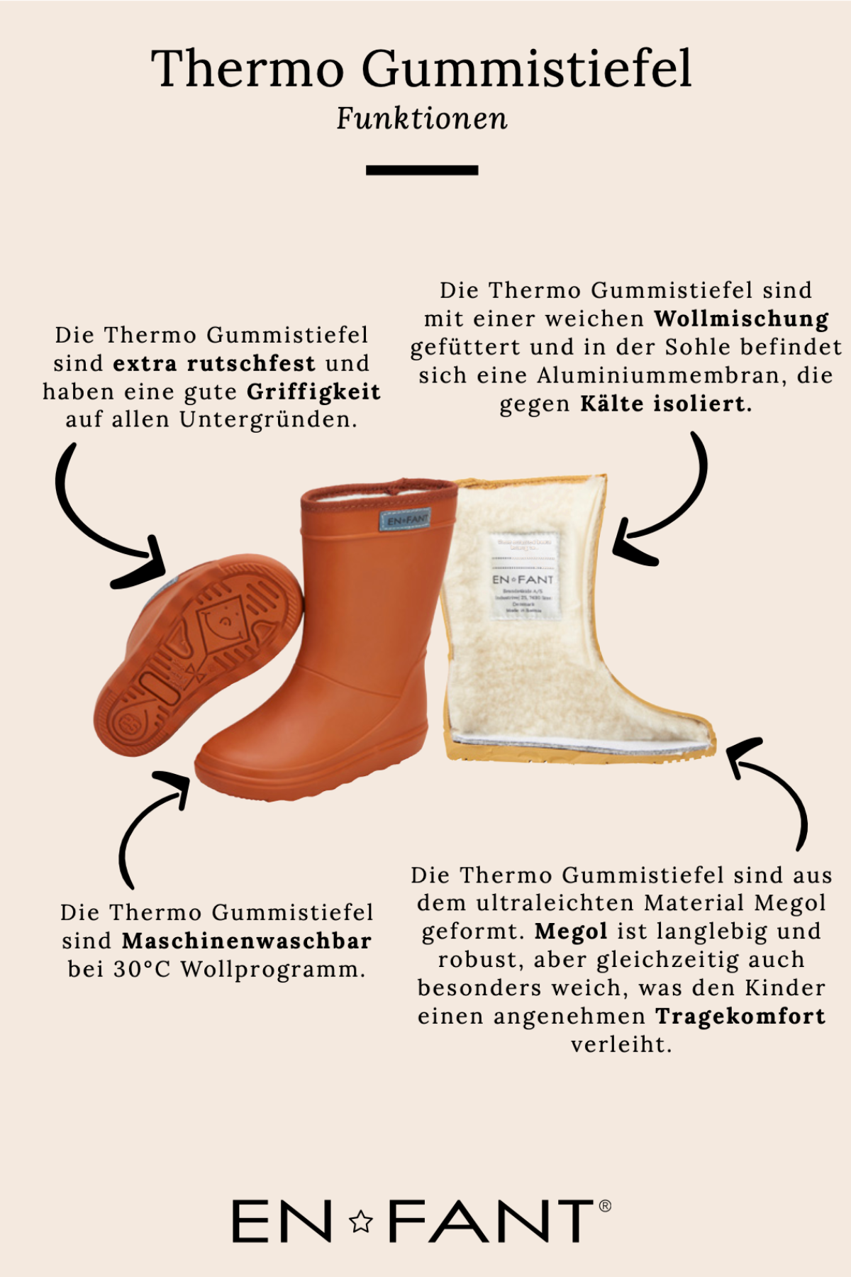 Gefütterte Gummistiefel | verschiedene Farben