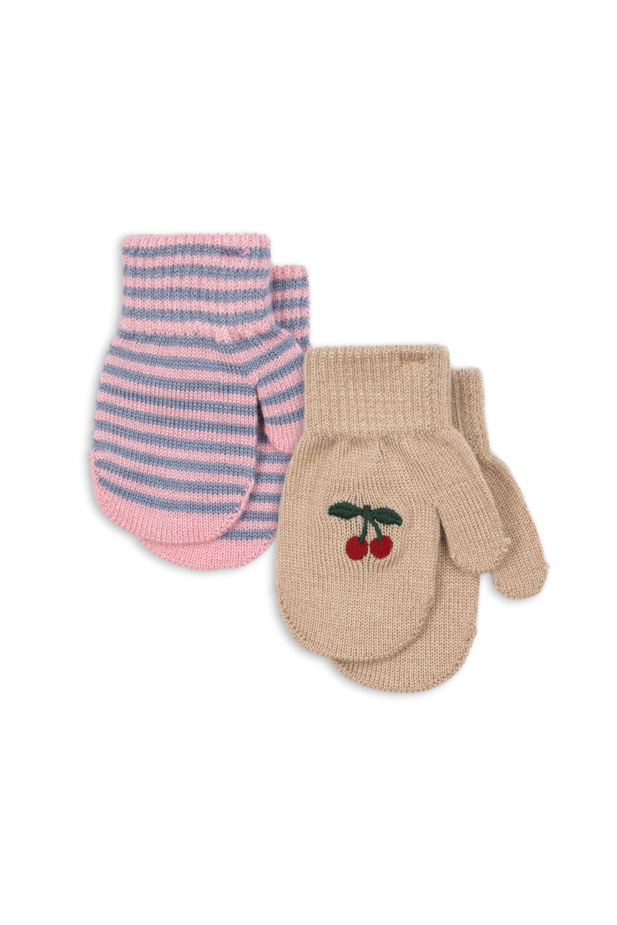 2er Set Fäustlinge "Filla" | Cherry/Stripe