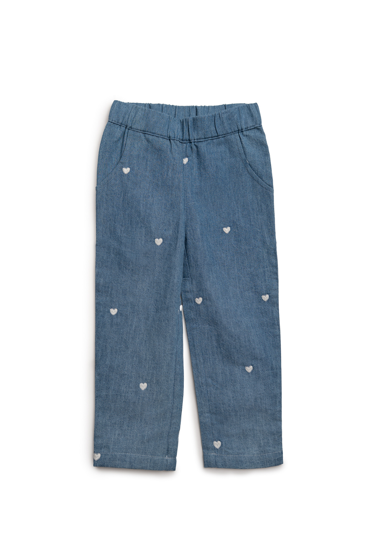 Jeanshose mit Herzen-Print