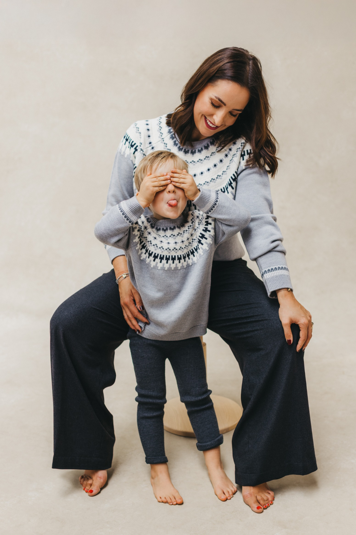 Strickpullover "Noel" | Grau Melange Combo