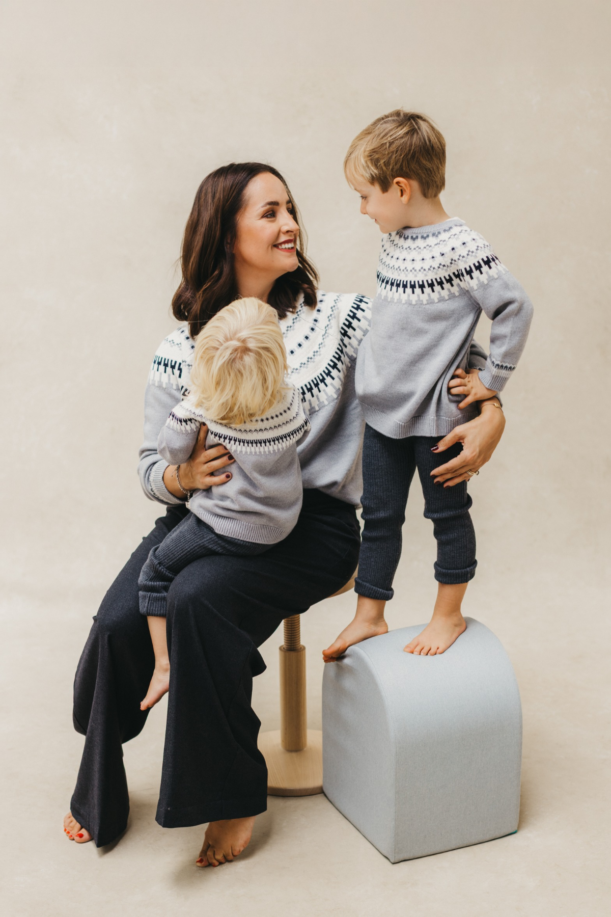 Strickpullover "Noel" | Grau Melange Combo
