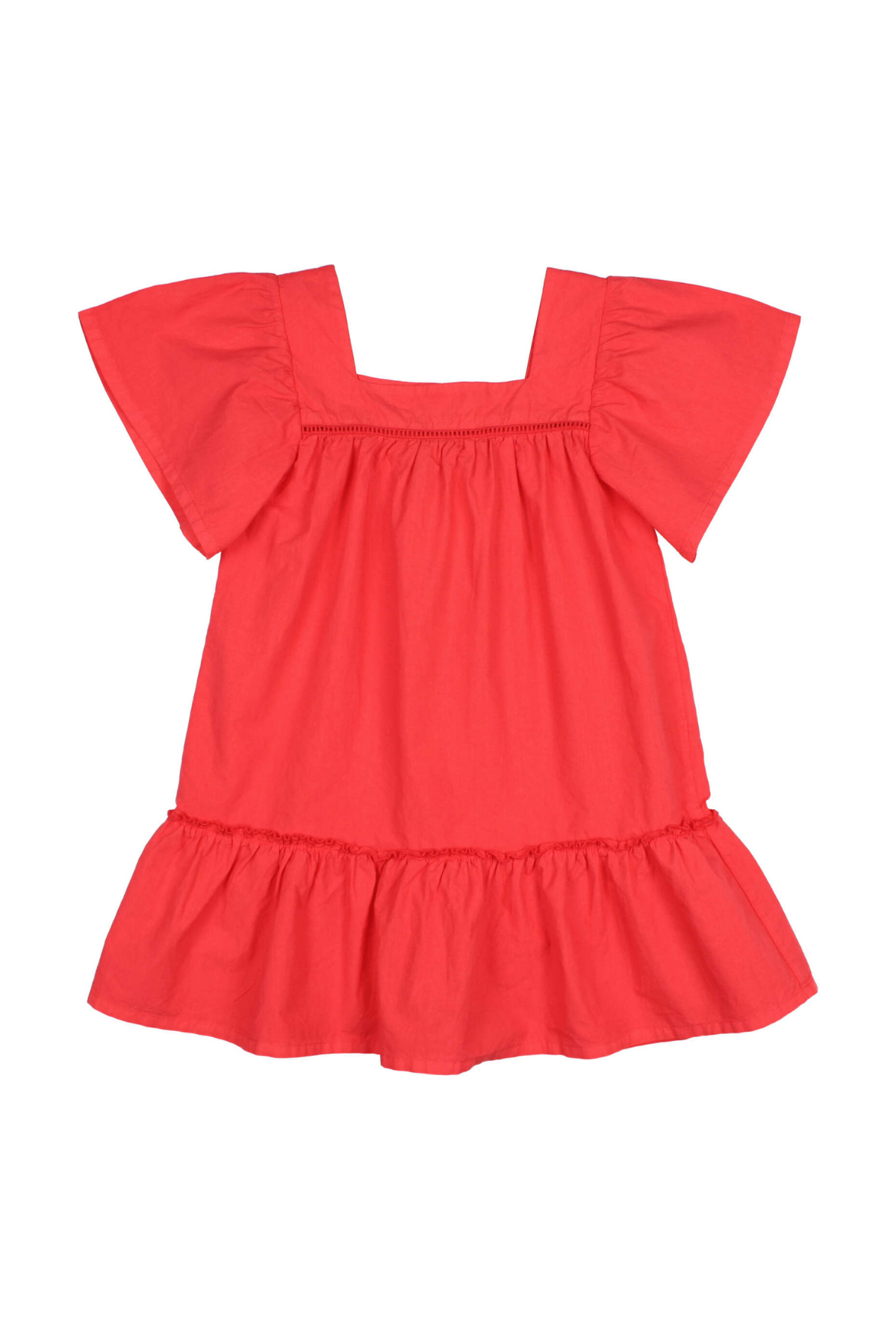 Kleid mit Puffärmeln aus 100% Bio-Baumwolle | Coral