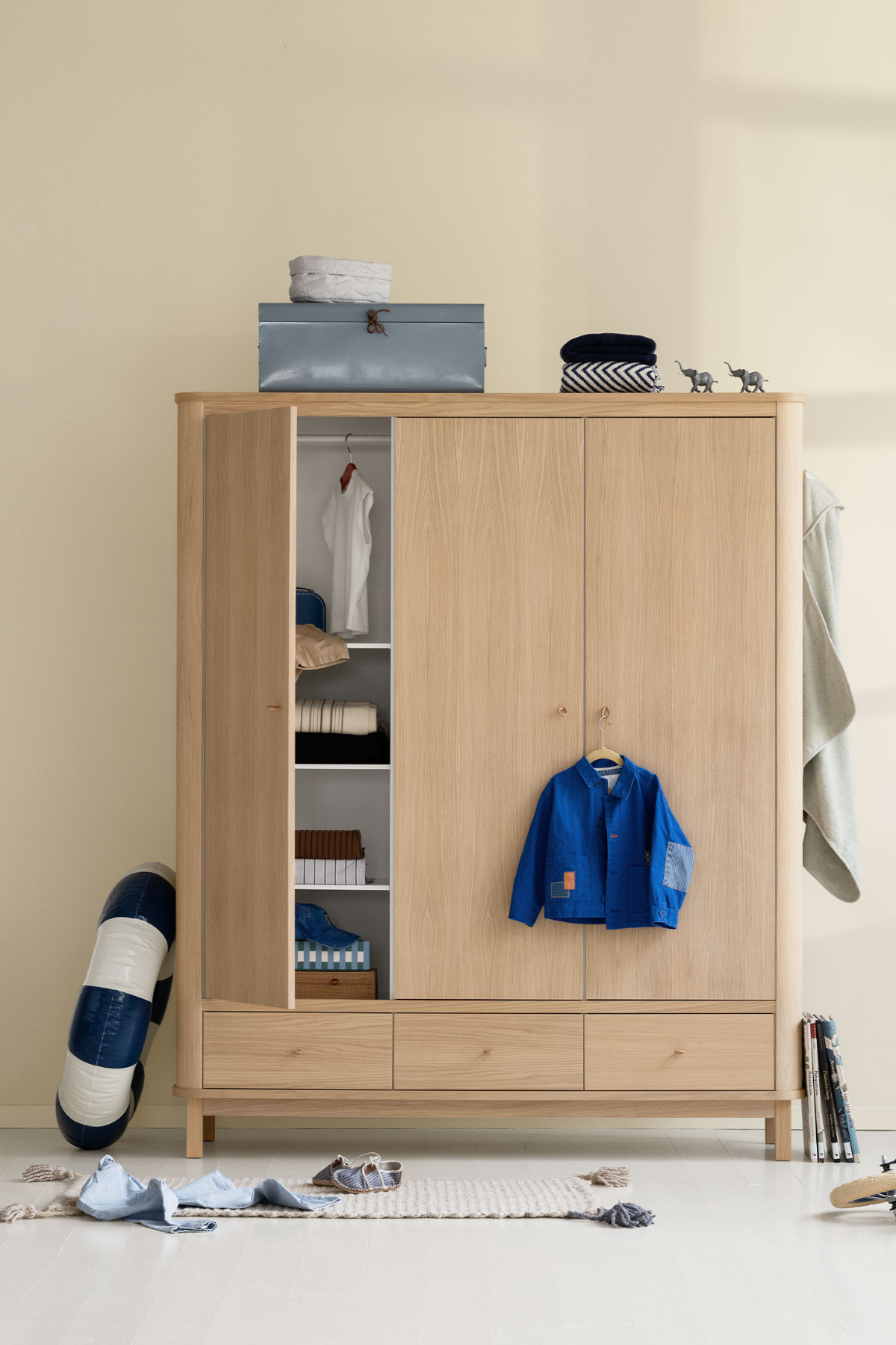 Kleiderschrank "Wood" 3-türig | verschiedene Farben