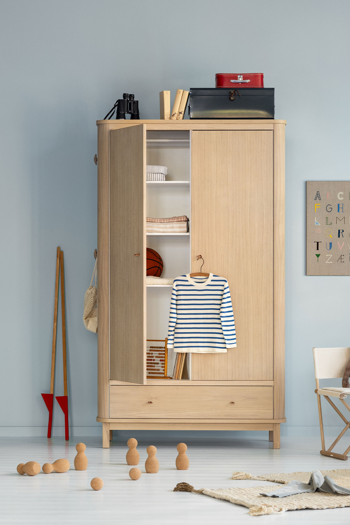 Kleiderschrank "Wood" 2-türig | verschiedene Farben