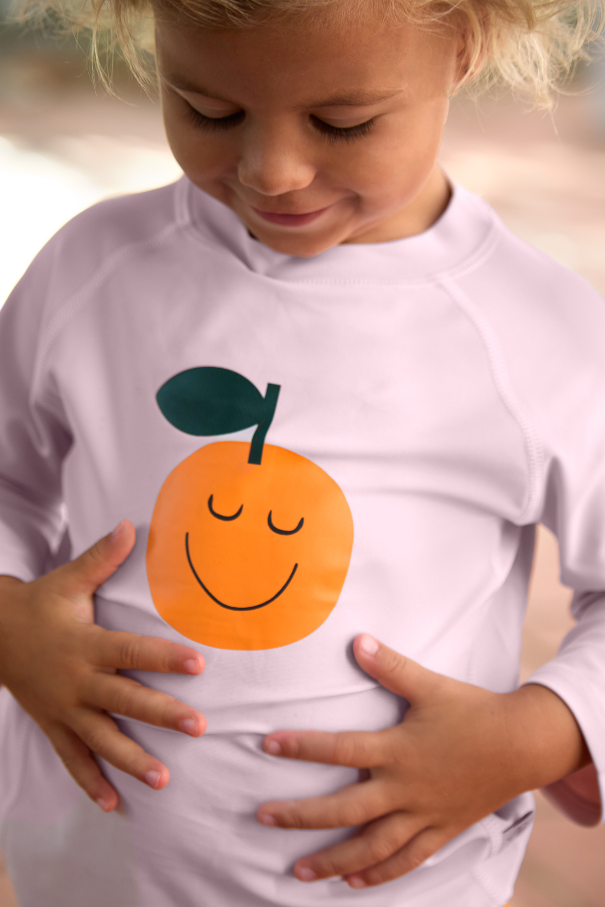 UV Shirt Kinder & Baby langarm – UPF 60 Bade-Shirt | Orange Pink