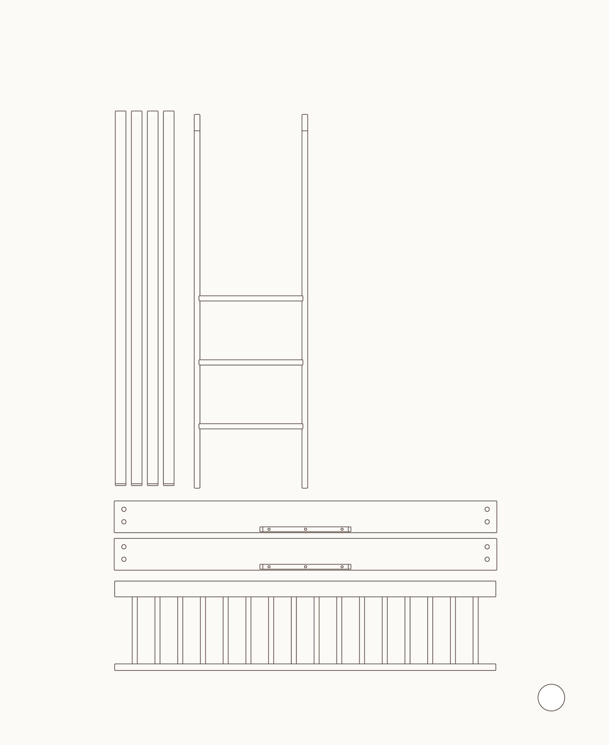 Oliver Furniture Wood Mini+ Umbauset Babybett & Juniorbett zum halbhohen Etagenbett, Weiß
