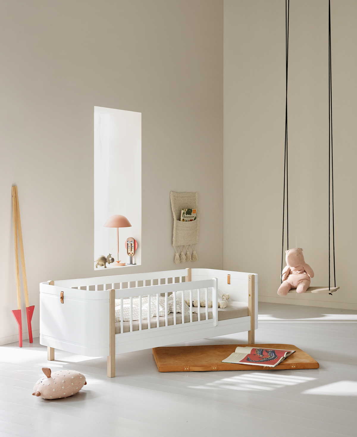 Oliver Furniture Wood Mini+ Umbauset Juniorbett, Weiß/Eiche – Mini+ Juniorbett