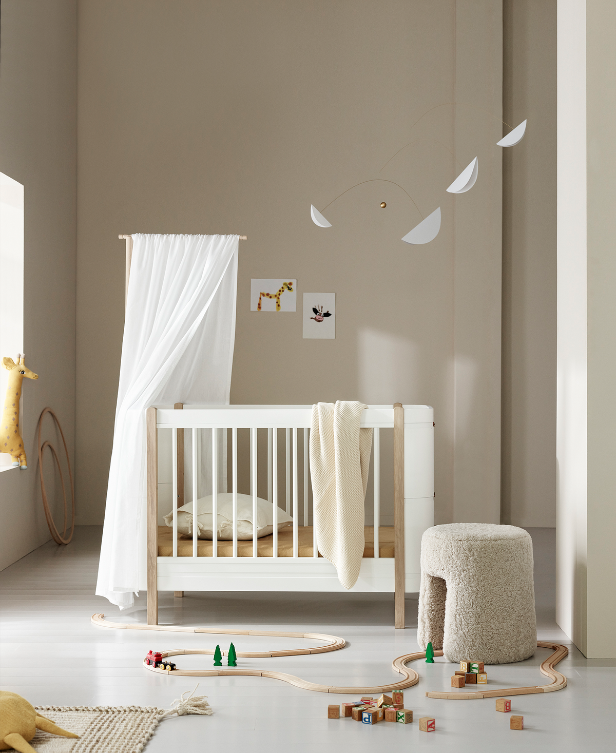 Oliver Furniture Betthimmel für Wood Mini+ Babybett, weiß – im Kinderzimmer