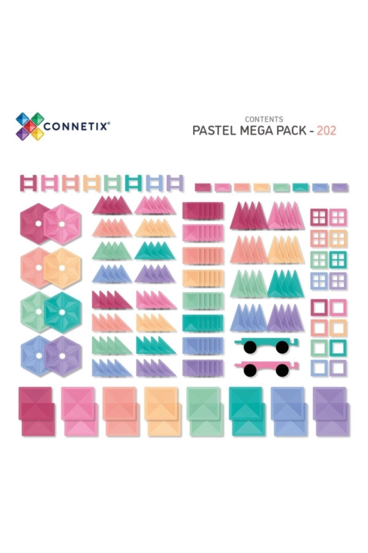 Magnetbausteine "Pastel Mega Pack" | 203 Teile