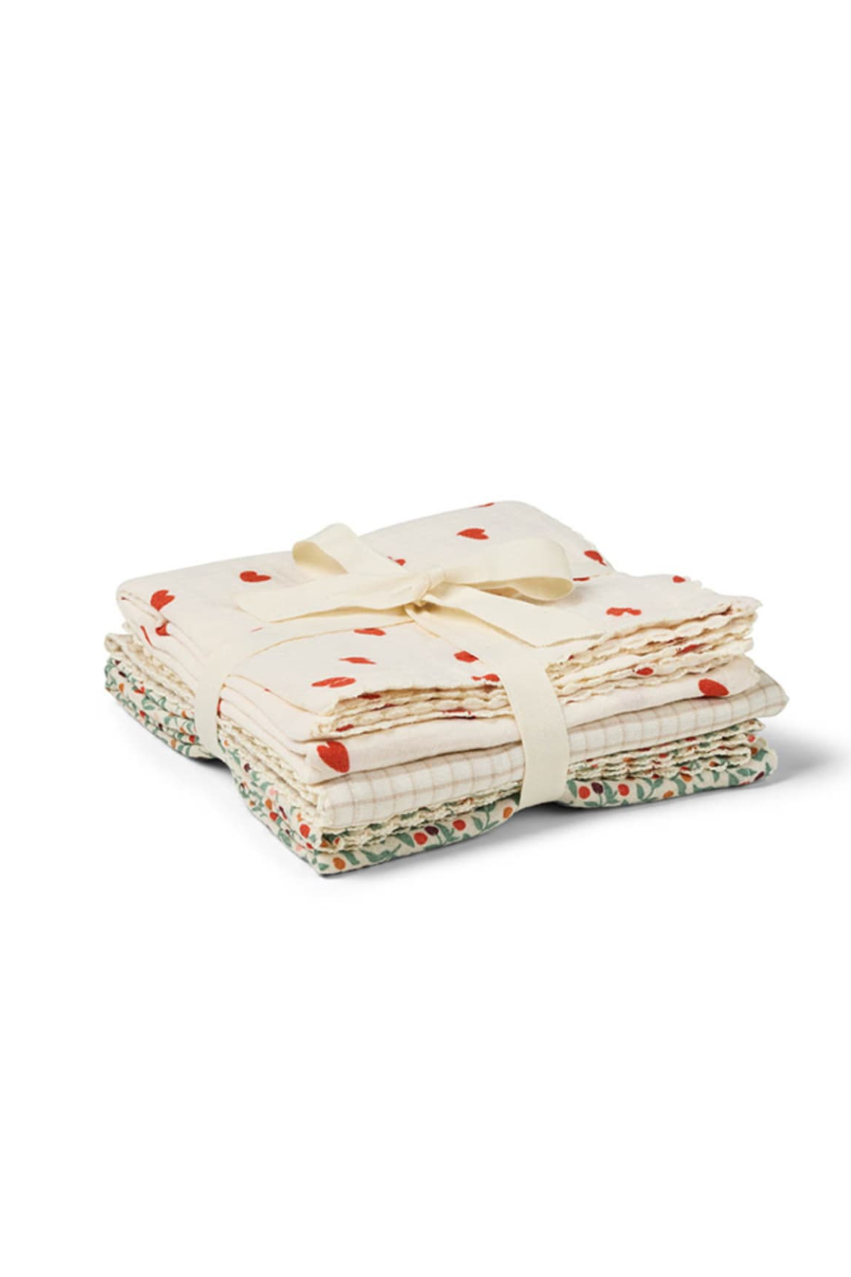 3-er Pack Musselintücher "Mio" | Mix of Mini Check, Little Love, Forest Berries