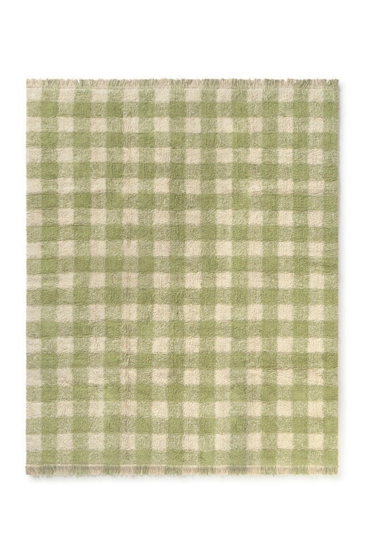 Waschbarer Teppich Vichy Matcha von Lorena Canals