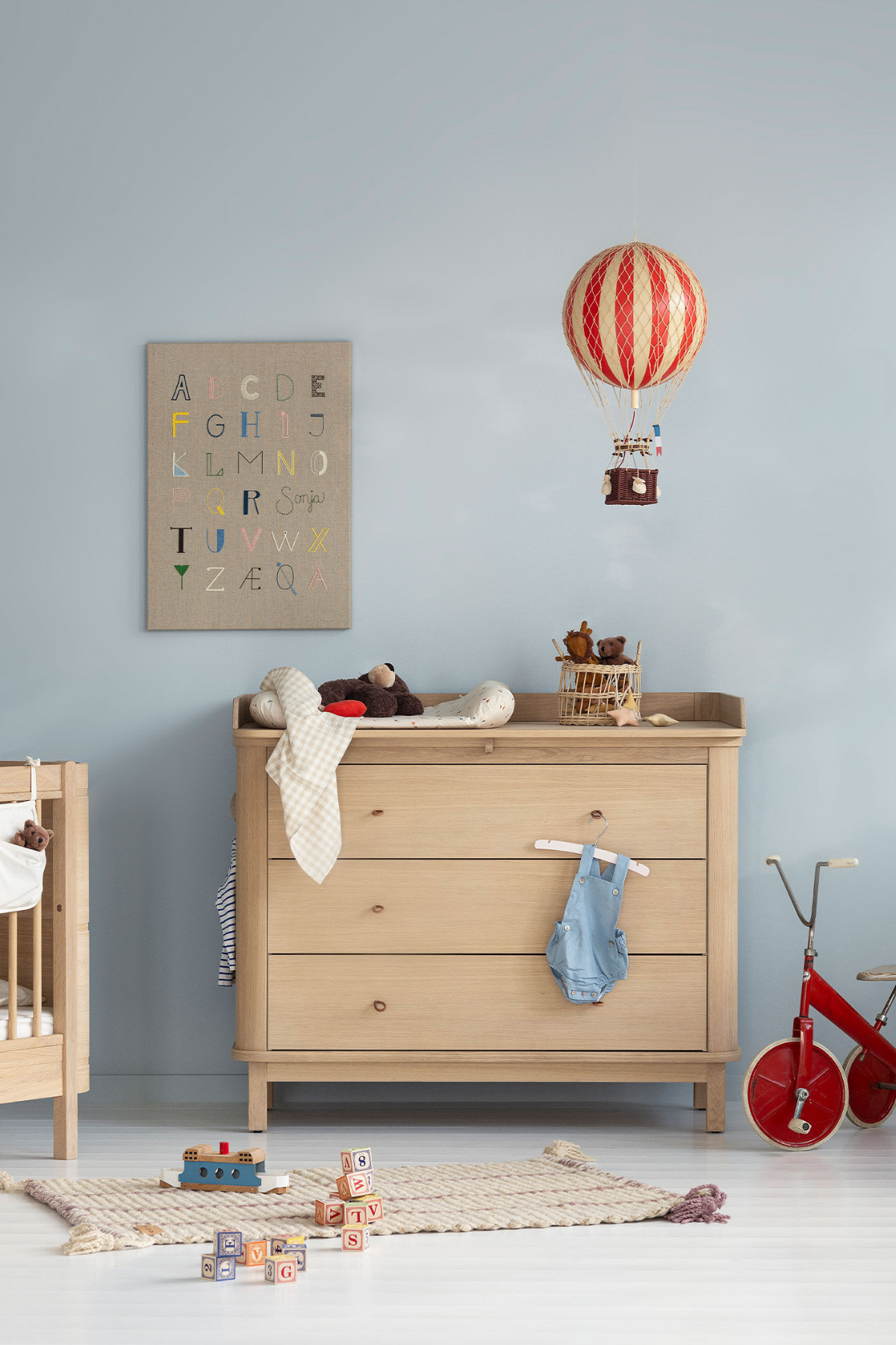 Wickelkommode "Wood" mit 3 Schubladen | verschiedene Farben
