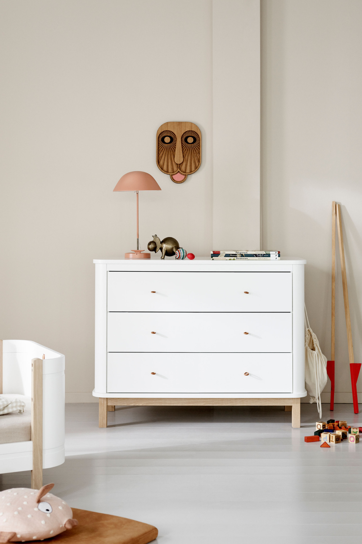Wickelkommode "Wood" mit 3 Schubladen | verschiedene Farben