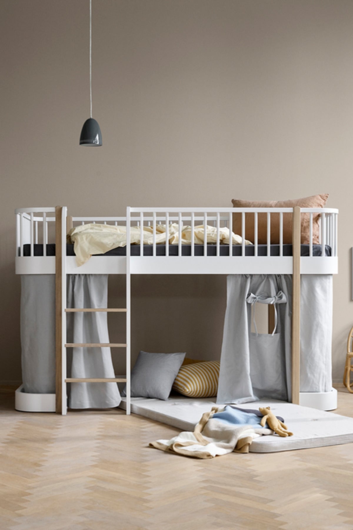 Oliver Furniture Vorhang grau am Wood Original Hochbett