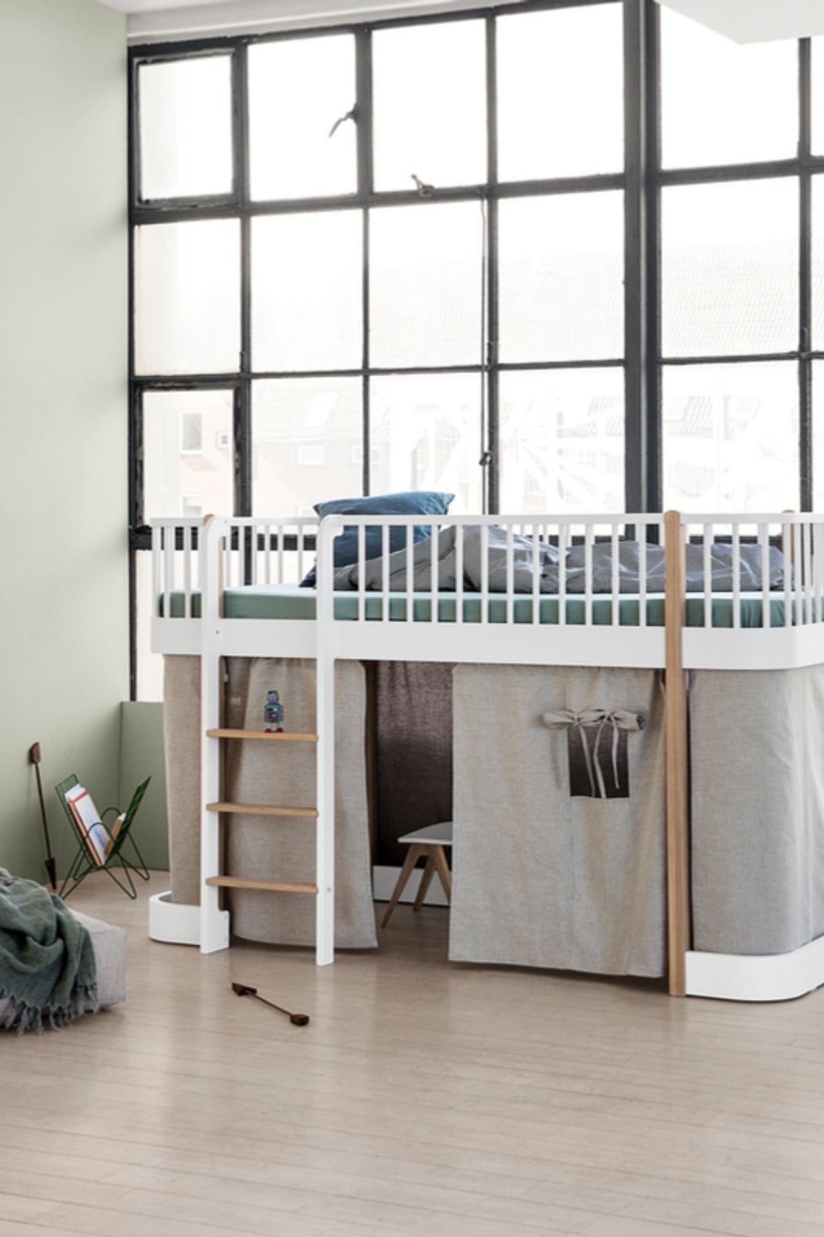 Oliver Furniture Vorhang natur am halbhohen Hochbett