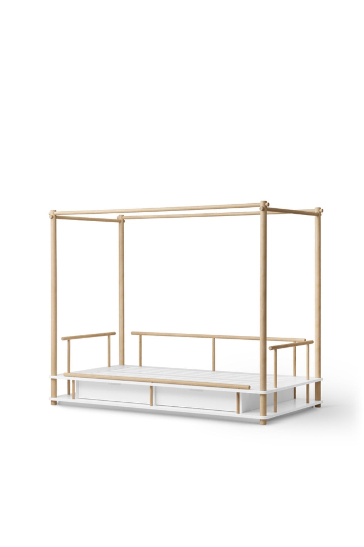 Oliver Furniture Nomad Himmelbett 90x180, weiß/Eiche