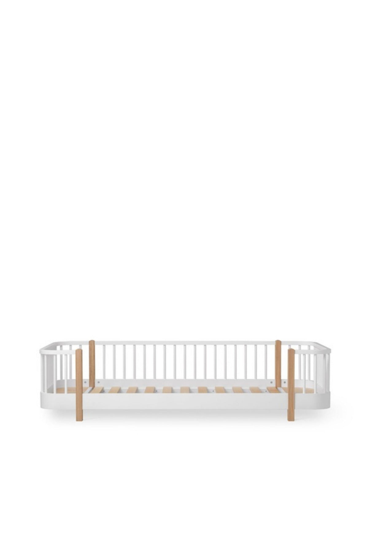 Oliver Furniture Wood Original Bodenbett 90x200, weiß/Eiche
