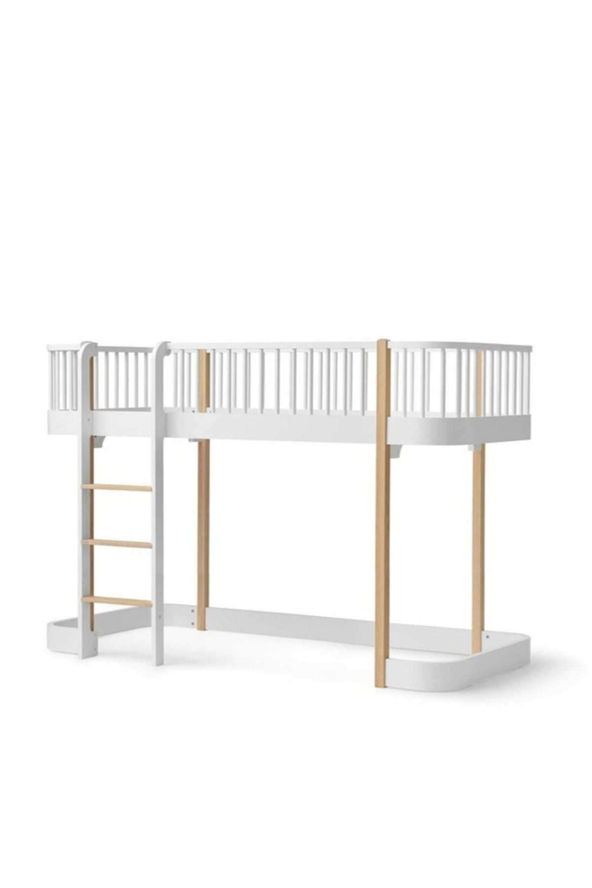 Oliver Furniture Wood Original halbhohes Hochbett 90x200, weiß/Eiche
