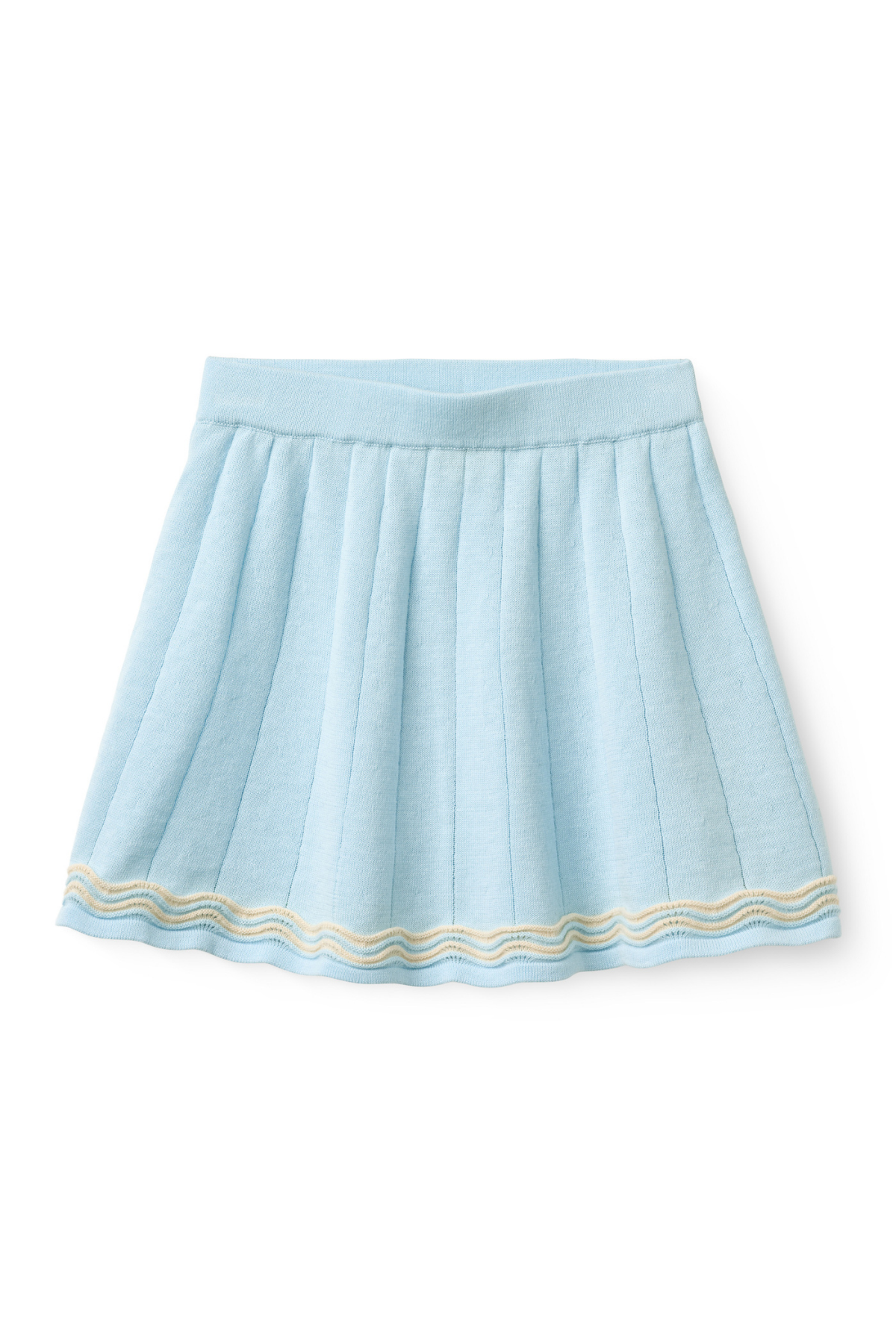Strick Tennisrock | Ice Blue/Cream