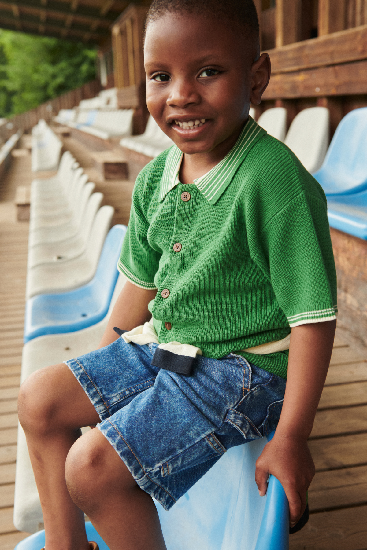 Poloshirt Strickoptik | Sharp Green