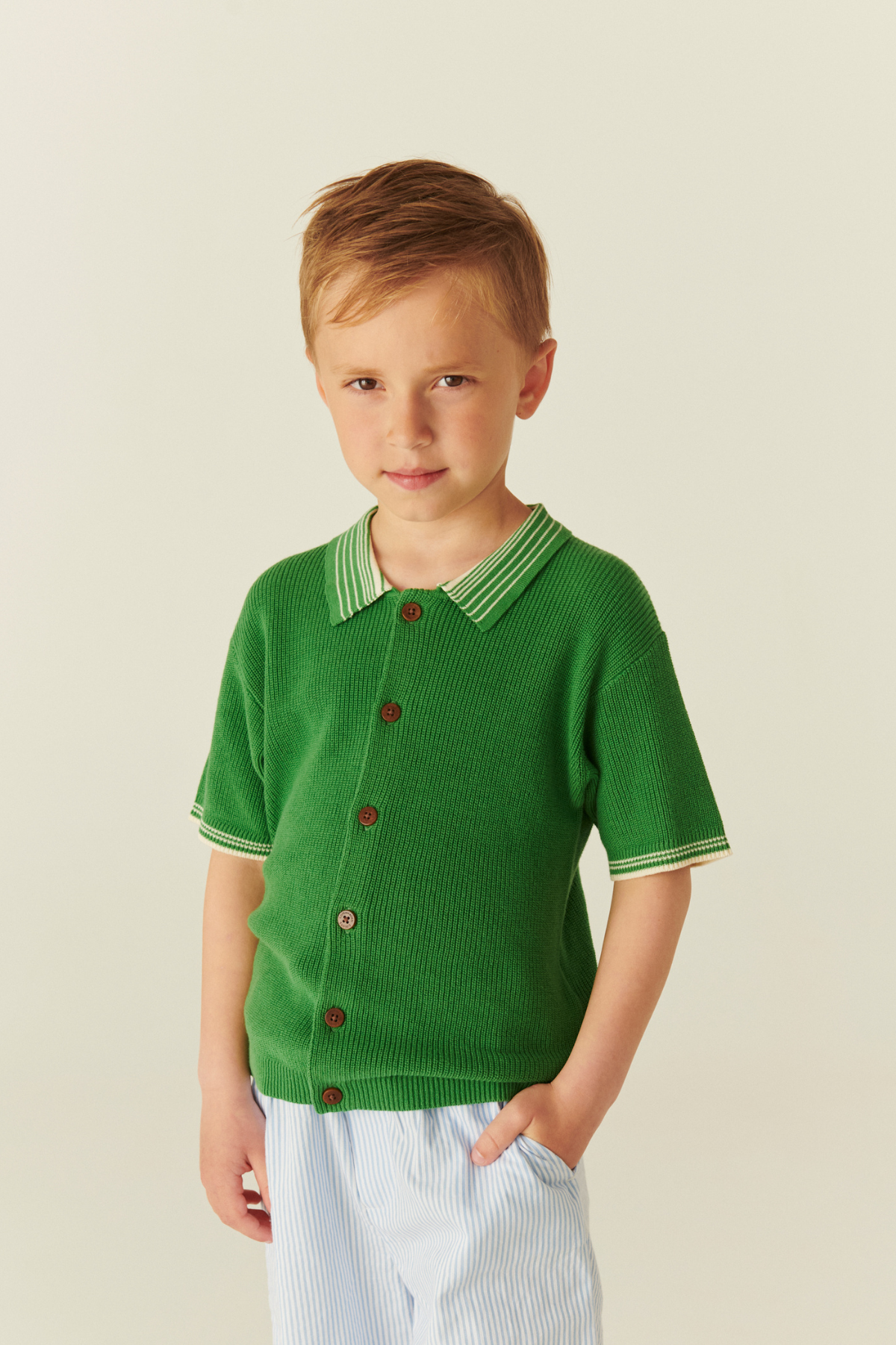 Poloshirt Strickoptik | Sharp Green