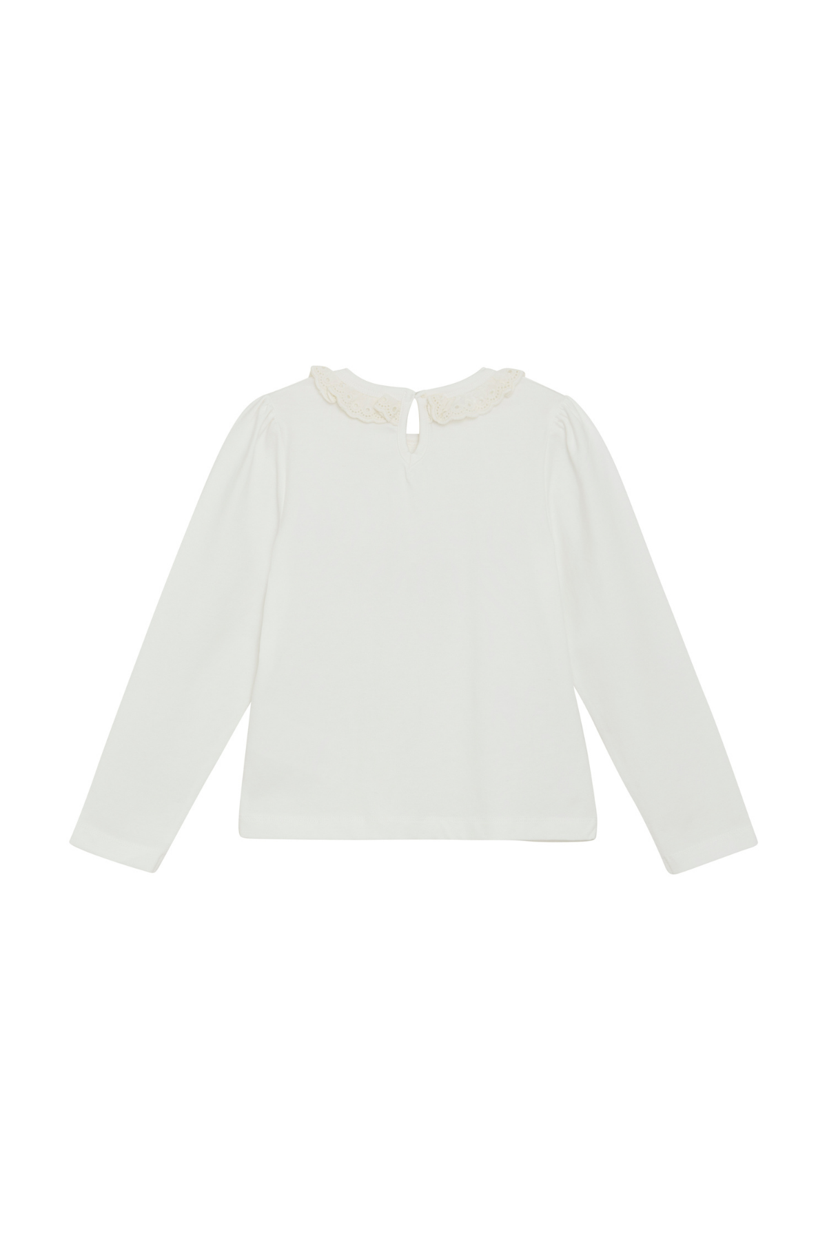 Longsleeve mit Kragen und Lochstickerei