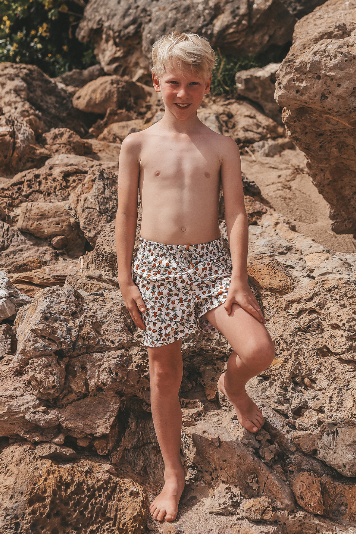 Swim Shorts "Pommegranate" UPF50+ | White Swan