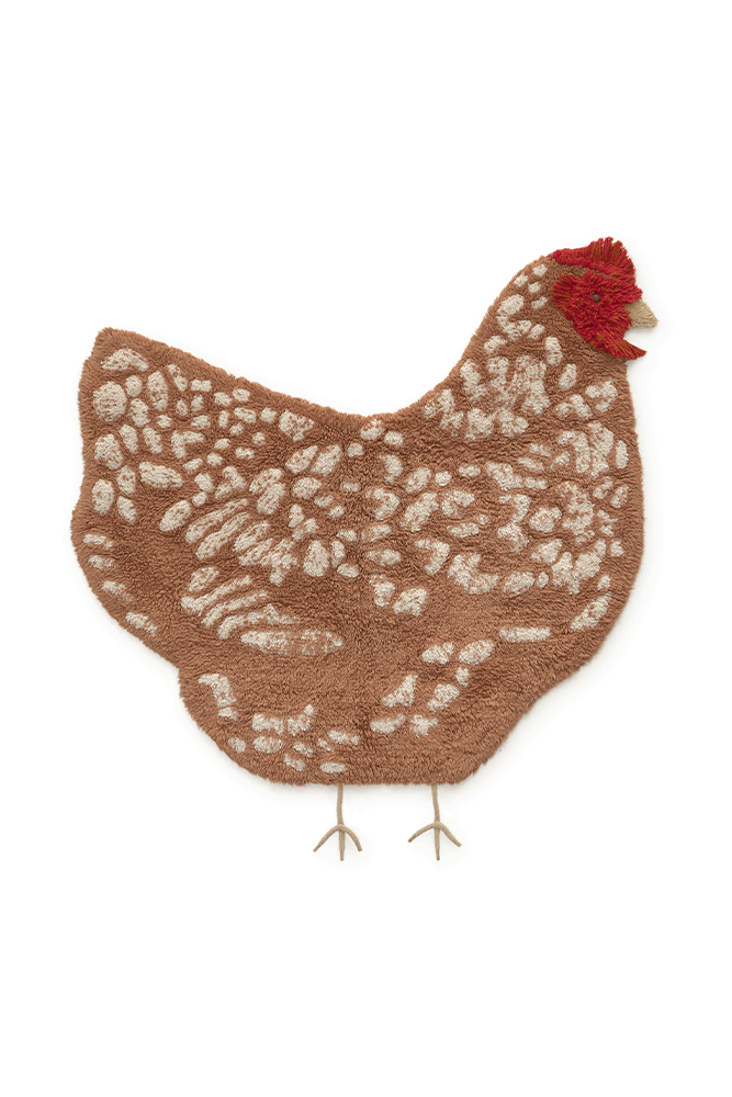 Waschbarer Teppich "Chicken"