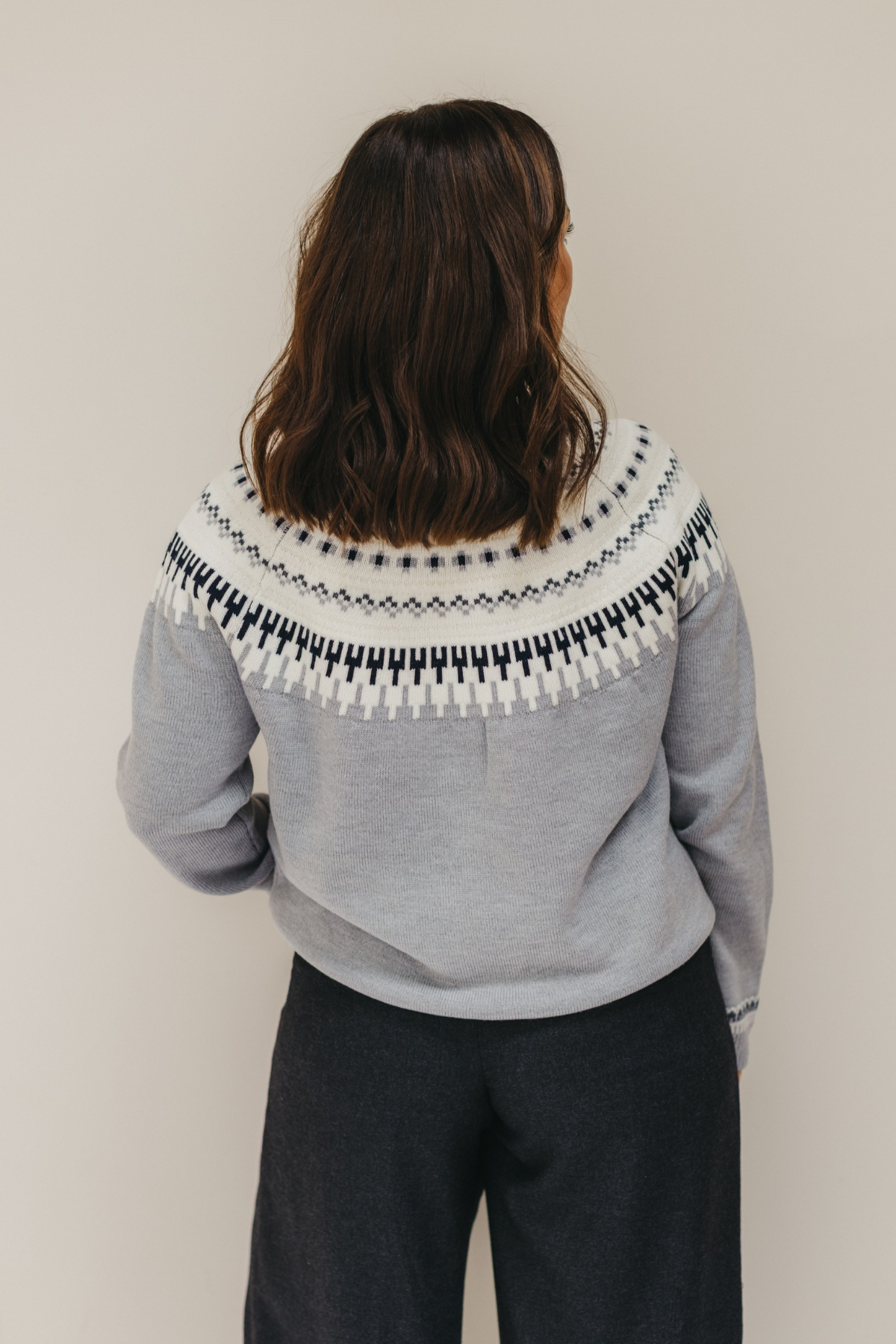 Damenpullover "Lou" aus Merinowolle | Grau Melange Combo