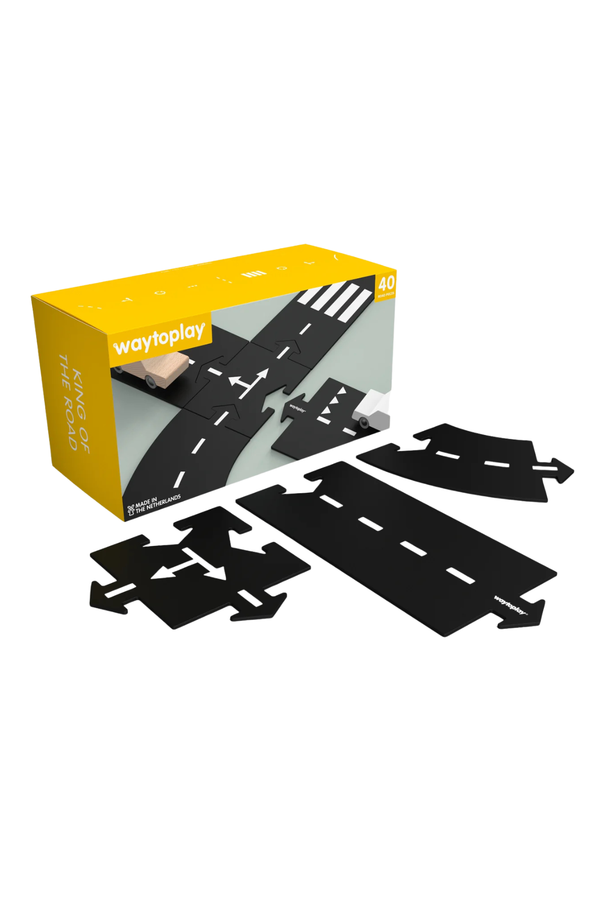 Flexible Spielzeugstraße "King of the Road" | XL Road Set | 40 Teile