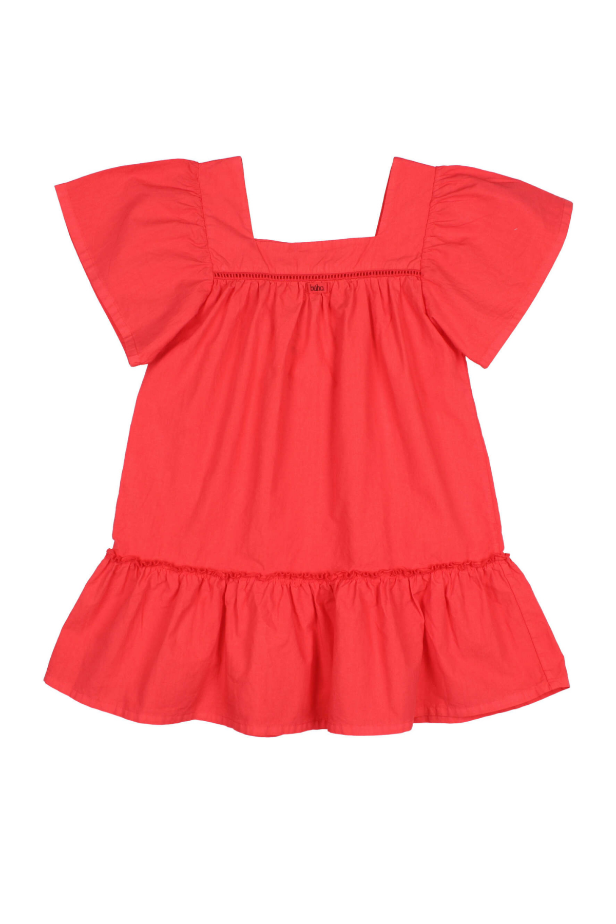 Kleid mit Puffärmeln aus 100% Bio-Baumwolle | Coral