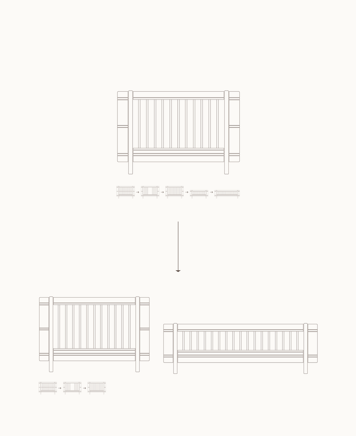 Oliver Furniture Wood Mini+ Geschwisterset – Umbau-Übersicht