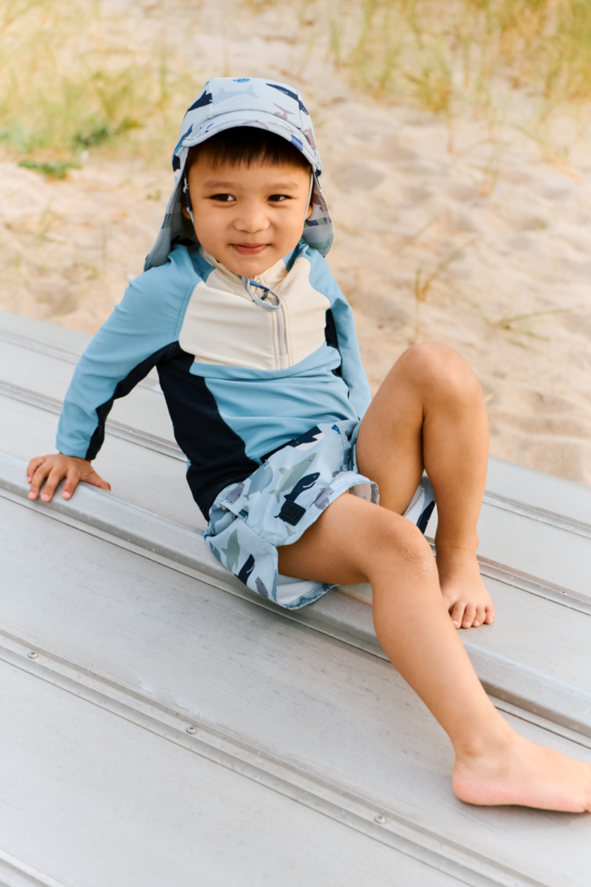 Schwimmshirt "Oluf" LSF 40+ | Beach Blue Mix