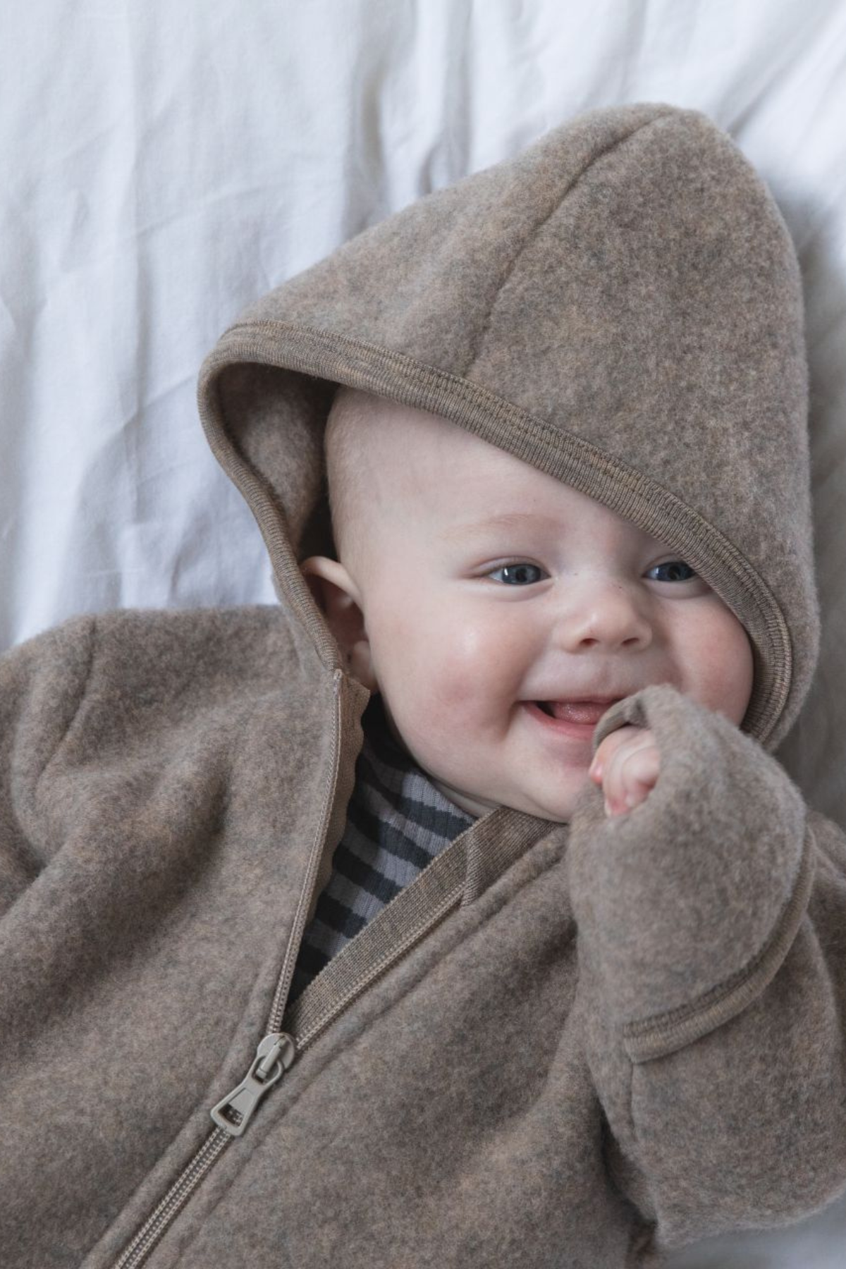 Wollfleece Kapuzenoverall mit Reißverschluss | verschiedene Farben