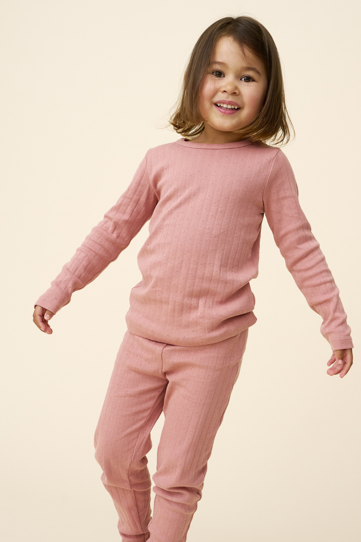 Pyjama Set mit Pointelle Muster