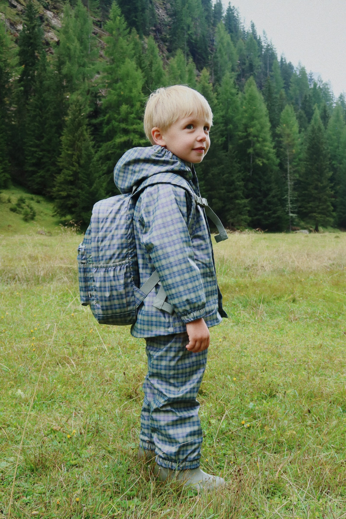Kinderrucksack "Rainy" wasserabweisend | LAUREL BLUE CHECK