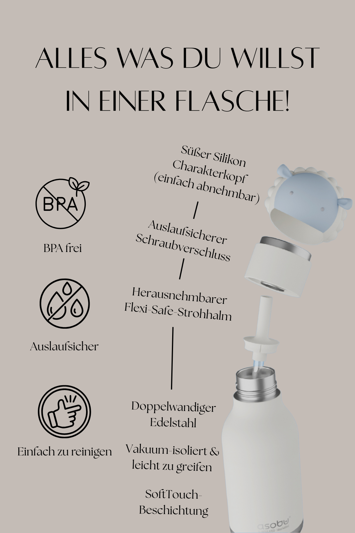 Trinkflasche "Bestie Bottle" | Sheep