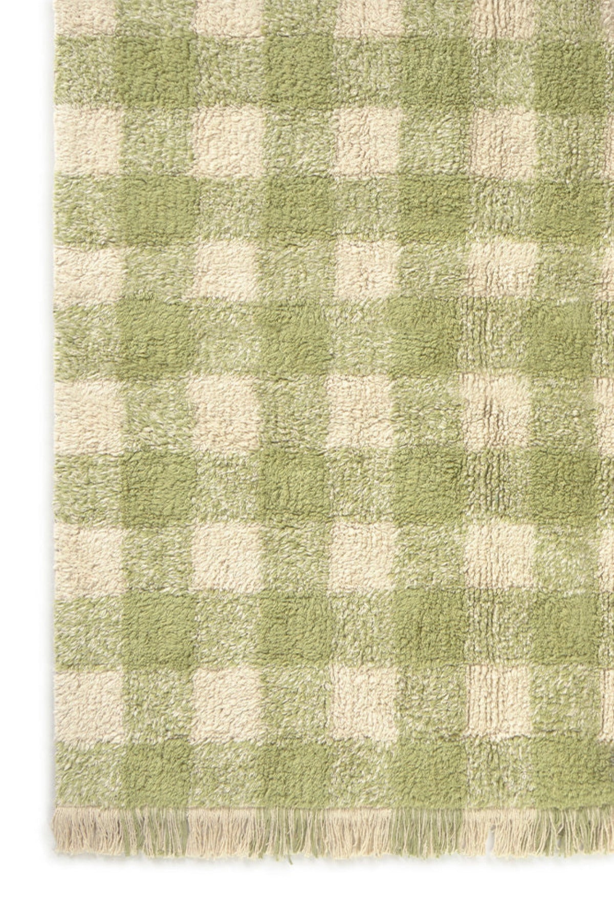 Waschbarer Teppich Vichy Matcha Detail