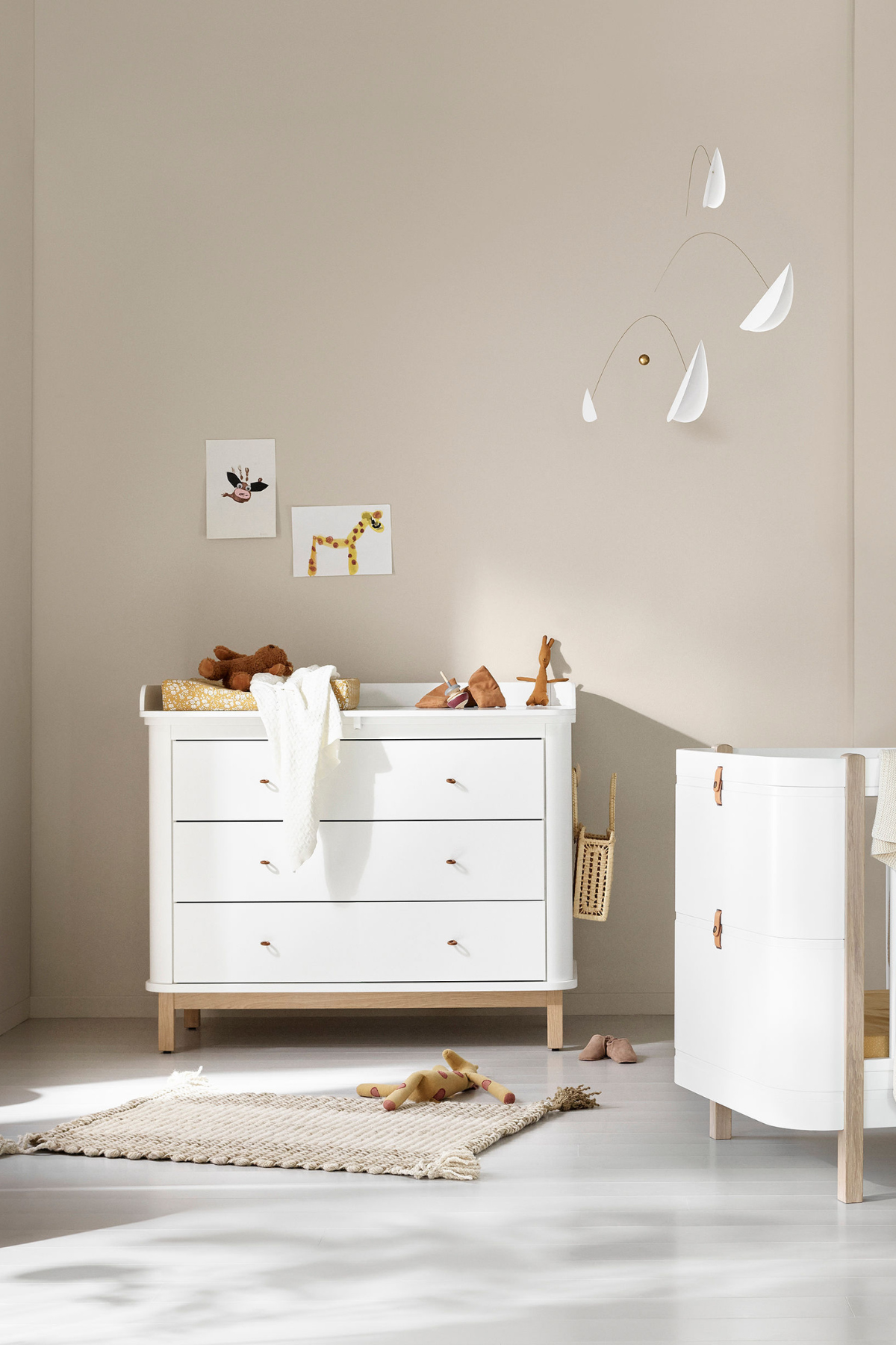 Wickelkommode "Wood" mit 3 Schubladen | verschiedene Farben
